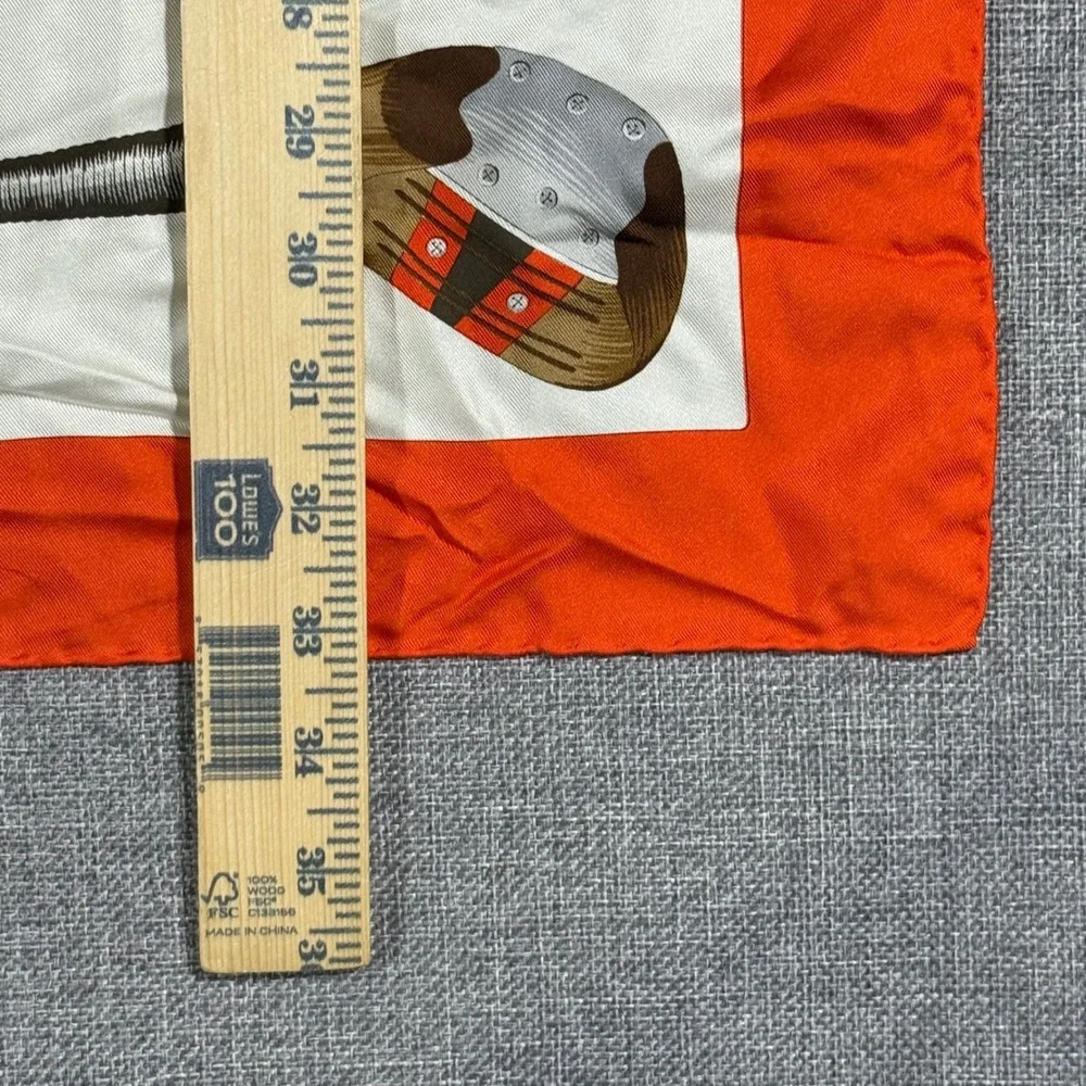 VTG Crans-Sur Sierre Golf Club Flag Golf Bag Silk Scarf Orange White Sport 34x34